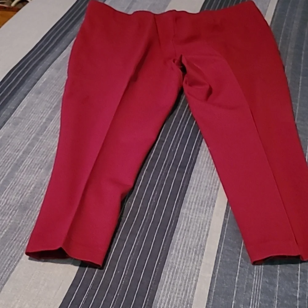 Chico's Ponte Stretch Pants, Size 4, Red/Wine Color - Picture 6 of 6